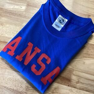 Mens New Agenda‎ "Kansas" Jayhawks Short Sleeved Tee Large Royal Blue / Red NWOT